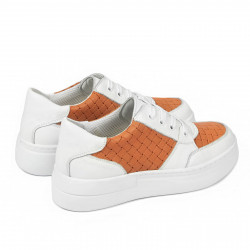 Zapatillas deportivas mujer 6059 blanco+naranja