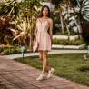Zapatos casuales de mujer 6047 beige combinado lifestyle