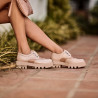 Zapatos casuales de mujer 6047 beige combinado lifestyle
