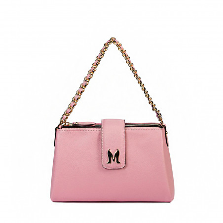 Bolso de mujer de hombro 003g rosa baby pink