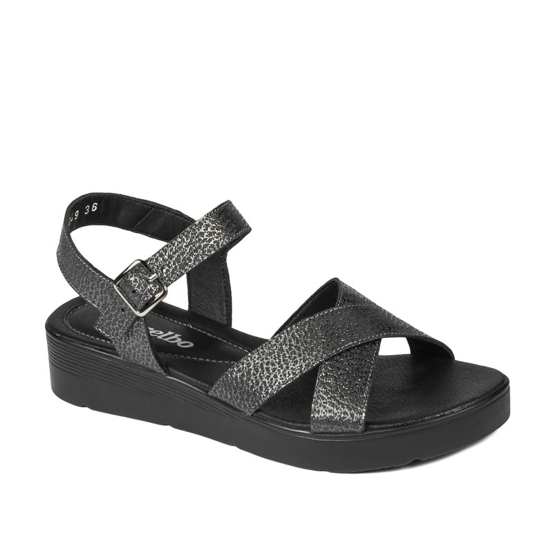 Sandalias de mujer 5049-1 negro metalizado