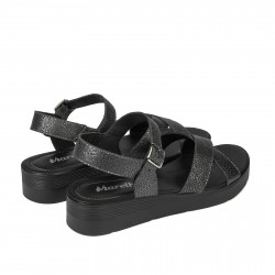 Sandalias de mujer 5049-1 negro metalizado