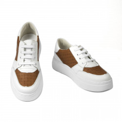 Zapatillas deportivas de mujer 6059 blanco+camel
