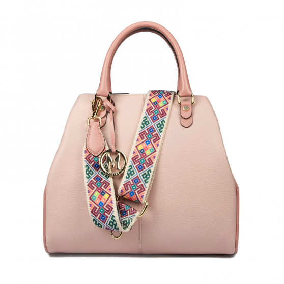 Bolso de mano de mujer 002g rosa combinado