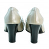Zapatos elegantes de mujer 1213 charol beige+negro