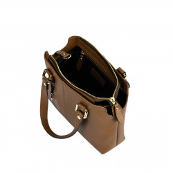 Bolso de mujer de hombro 004g marrón coñac