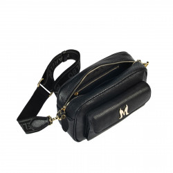 Bolso de hombro para mujer 006g negro safiano