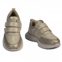 Zapatillas deportivas mujer 6060 beige combinado