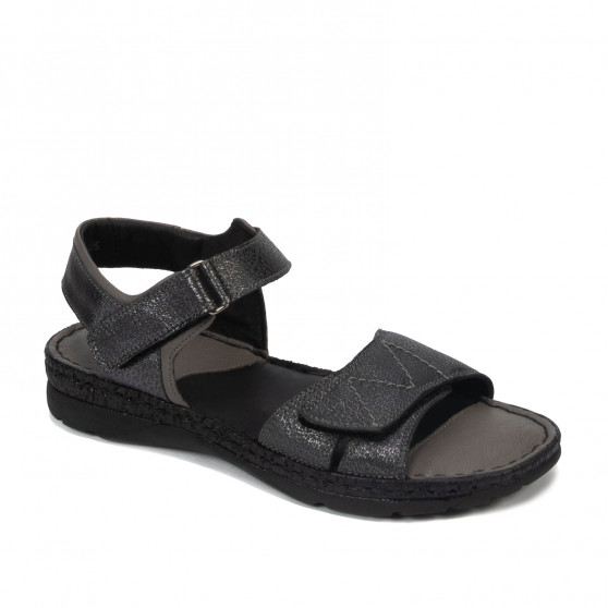 Sandalias de mujer 5090 negro metalizado combinado