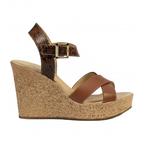 Sandalias mujer 5095 marrón combinado