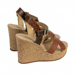 Sandalias mujer 5095 marrón combinado