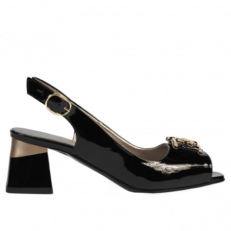 Sandalias mujer 1297 charol negro