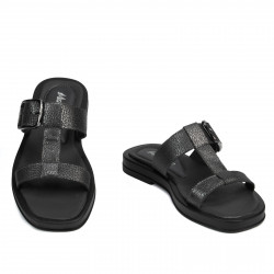 Sandalias mujer 5091 negro metalizado