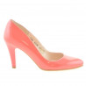Zapatos elegantes de mujer 1234 charol rojo coral
