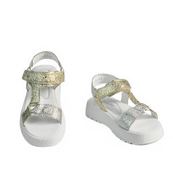 Sandalias mujer 5082 plateado+dorado