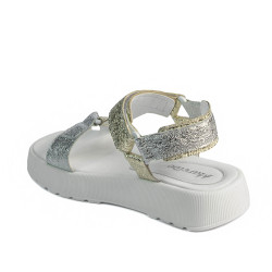Sandalias mujer 5082 plateado+dorado