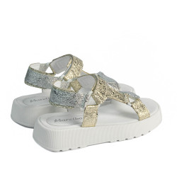 Sandalias mujer 5082 plateado+dorado