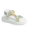 Sandalias mujer 5082 plateado+dorado
