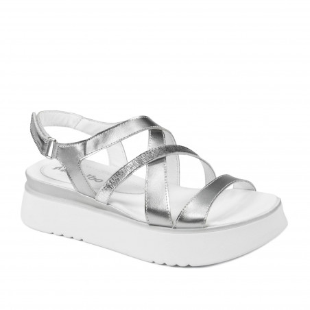 Sandalias de mujer 5100 plateadas combinadas