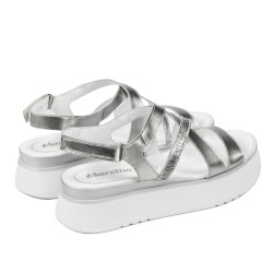 Sandalias de mujer 5100 plateadas combinadas