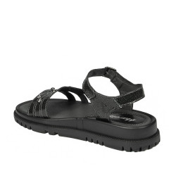 Sandalias mujer 5096 negro metalizado