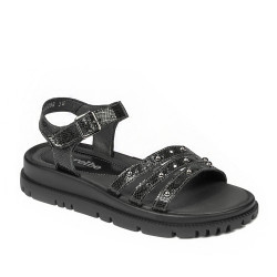 Sandalias mujer 5096 negro metalizado