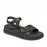 Sandalias mujer 5096 negro metalizado