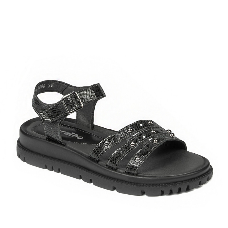 Sandalias mujer 5096 negro metalizado