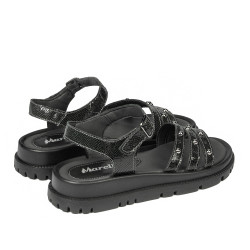 Sandalias mujer 5096 negro metalizado