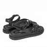 Sandalias mujer 5096 negro metalizado