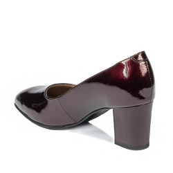 Zapatos elegantes de mujer 1268 charol burdeos01