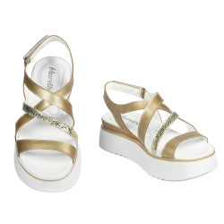 Sandalias mujer 5100 dorado combinado