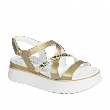 Sandalias mujer 5100 dorado combinado