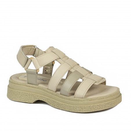 Sandalias mujer 5099 beige combinado