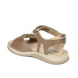 Sandalias para niños pequeños 80c dorado combinado