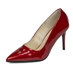 Zapatos elegantes de mujer 1293 charol rojo nácar