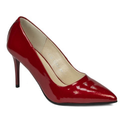 Zapatos elegantes de mujer 1293 charol rojo nácar