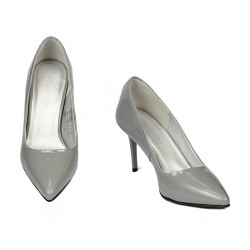 Zapatos elegantes de mujer 1293 charol gris