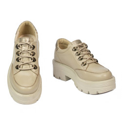 Zapatos casuales de mujer 6064 beige combinado