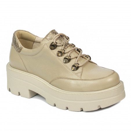 Zapatos casuales de mujer 6064 beige combinado