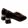 Zapatos elegantes de mujer 1298 charol burdeos
