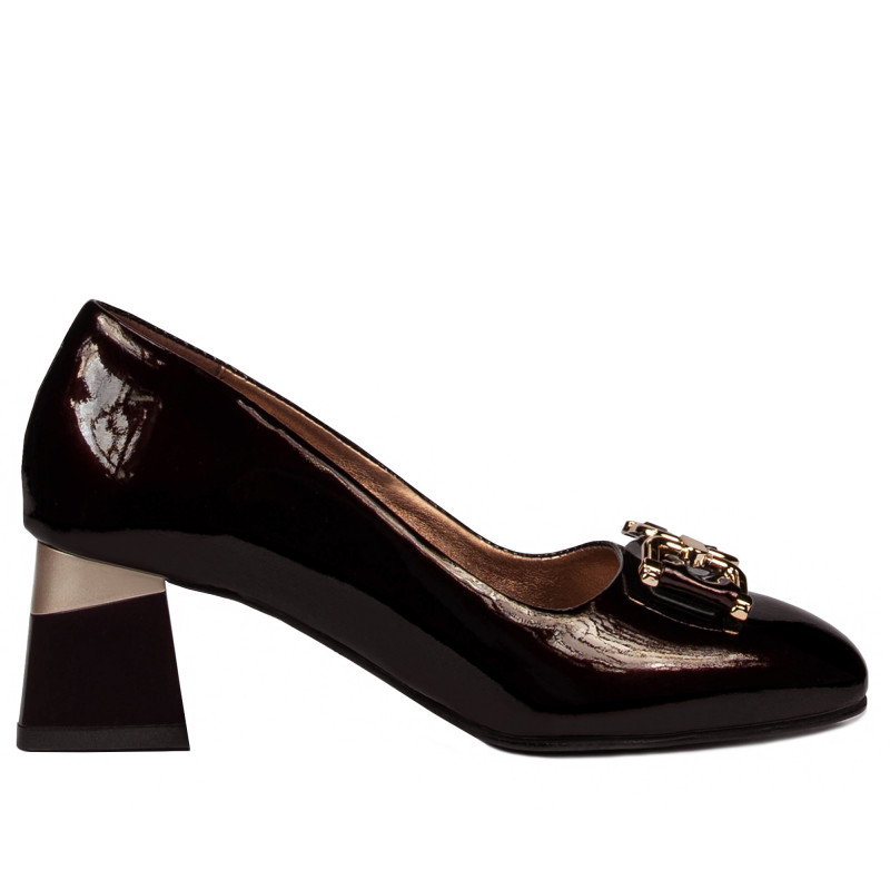 Zapatos elegantes de mujer 1298 charol burdeos
