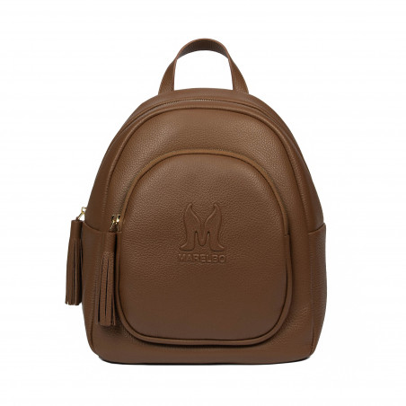 Mochila mujer 300g cuero cognac marrón