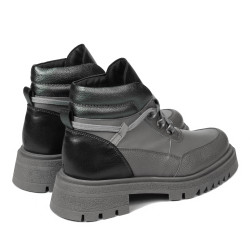 Botas mujer 3382 gris combinado