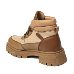 Botines mujer 3382 camel combinado