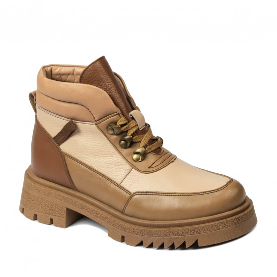 Botines mujer 3382 camel combinado