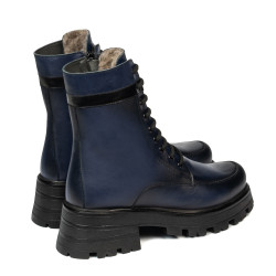 Botines de mujer 3386 en azul índigo combinado