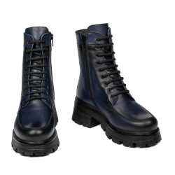 Botines de mujer 3386 en azul índigo combinado