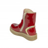 Botines para niños pequeños 110c charol rojo combinado