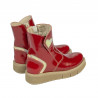 Botines para niños pequeños 110c charol rojo combinado